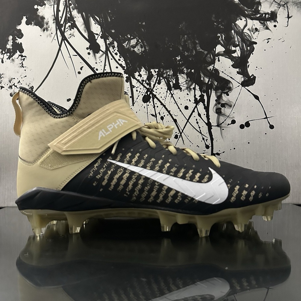 Nike Alpha Menace Pro 2 Football Cleats‎ Mens Size 17 BV3945-700 Black Gold